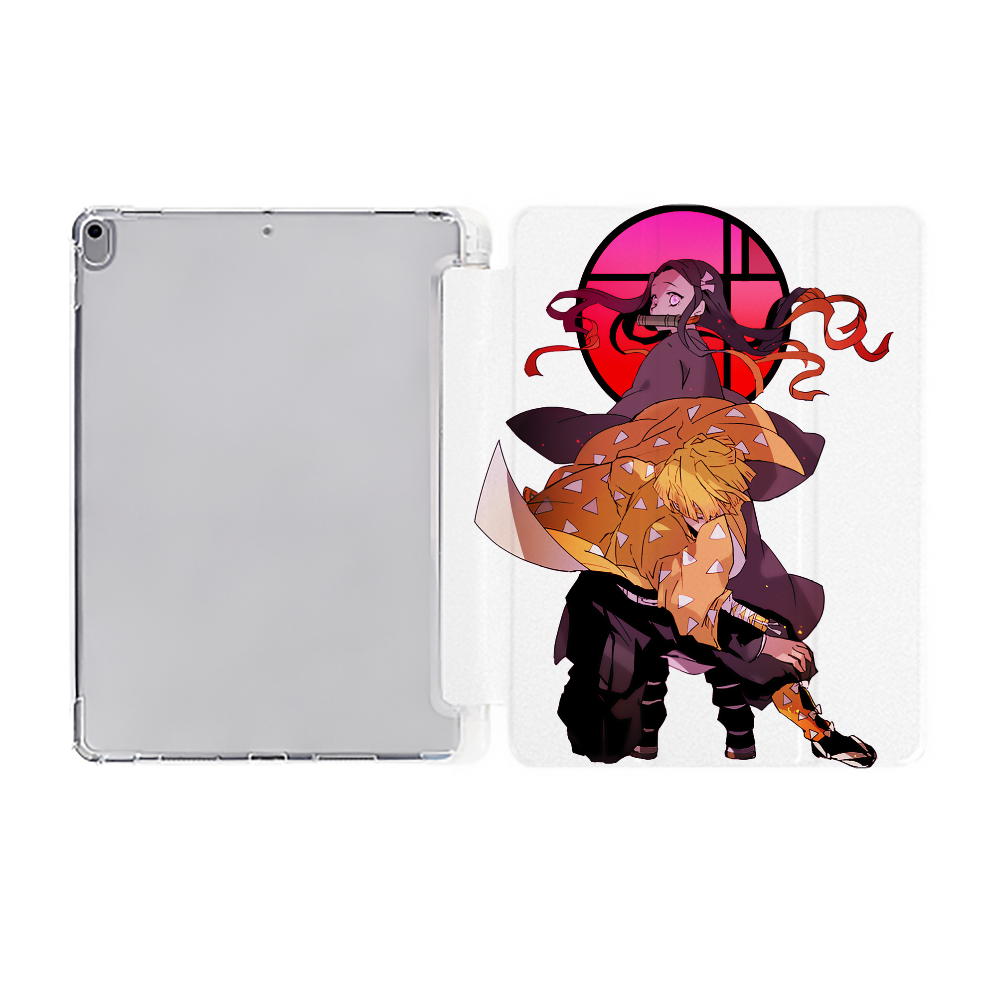 （画像用） 鬼滅の刃（きめつのやいば）我妻 善逸／あがつま ぜんいつ Agatsuma Zenitsu IPad ケース ペン収納付き 三つ折りスタンド PUレザー×シリコン 対応機種9.5/10.5/10.9インチ
